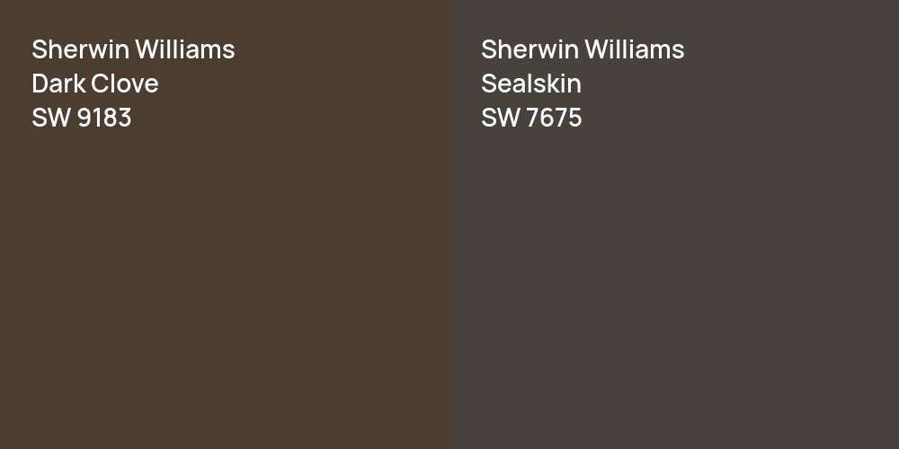 Sherwin Williams Dark Clove vs. Sherwin Williams Sealskin