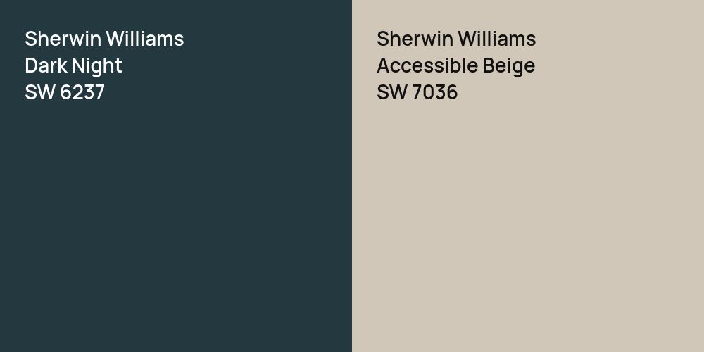 Sherwin Williams Dark Night vs. Sherwin Williams Accessible Beige