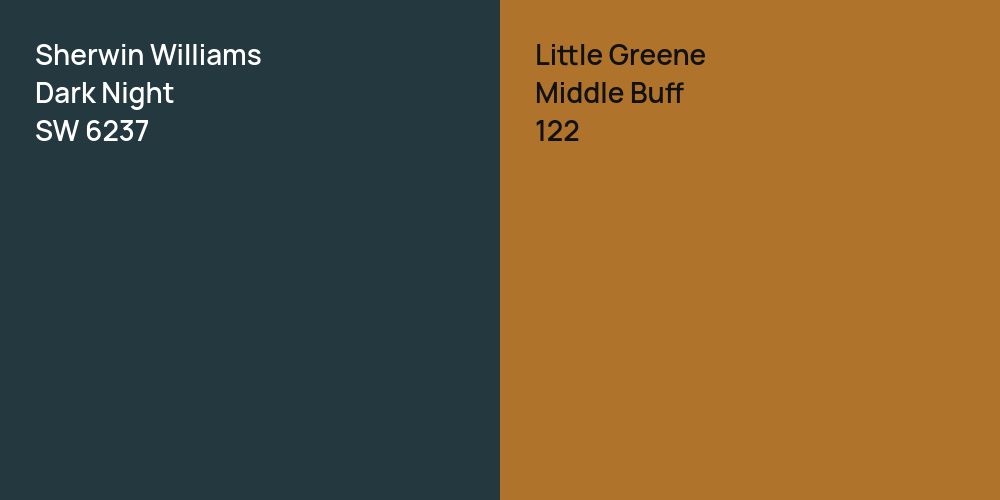 Sherwin Williams Dark Night vs. Little Greene Middle Buff