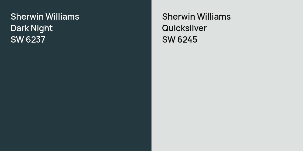 Sherwin Williams Dark Night vs. Sherwin Williams Quicksilver