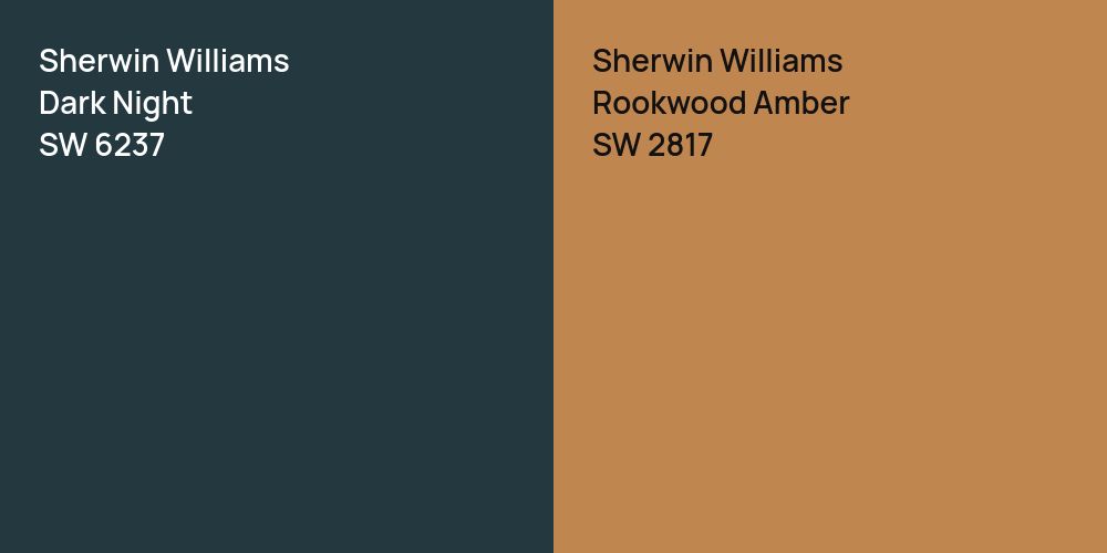 Sherwin Williams Dark Night vs. Sherwin Williams Rookwood Amber