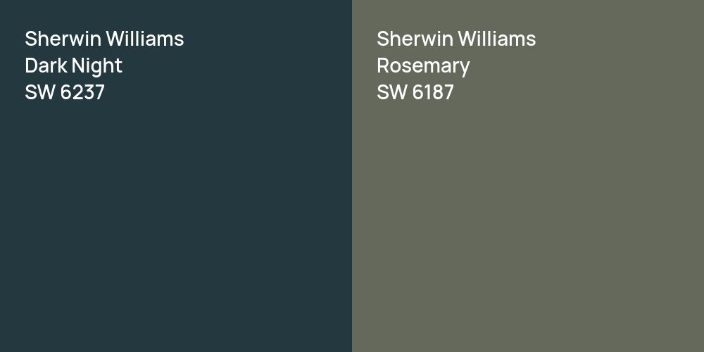 Sherwin Williams Dark Night vs. Sherwin Williams Rosemary