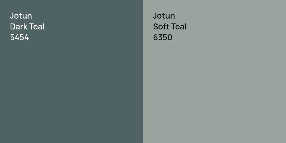 Jotun Dark Teal vs. Jotun Soft Teal