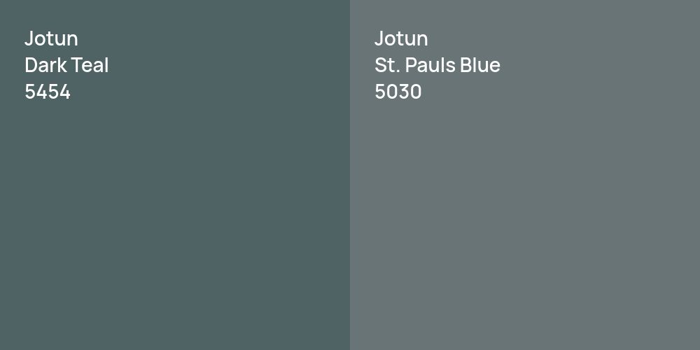 Jotun Dark Teal vs. Jotun St. Pauls Blue