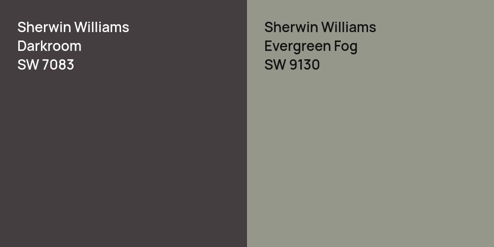 Sherwin Williams Darkroom vs. Sherwin Williams Evergreen Fog