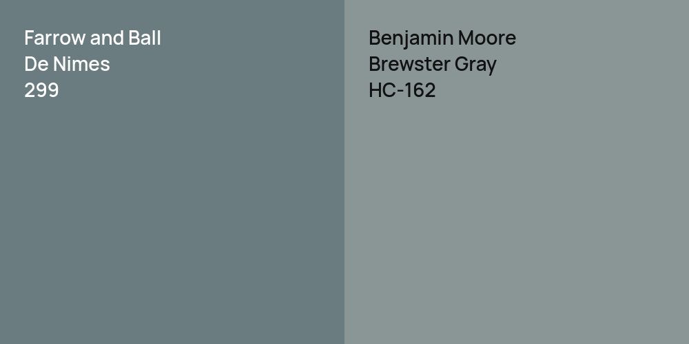 Farrow and Ball De Nimes vs. Benjamin Moore Brewster Gray