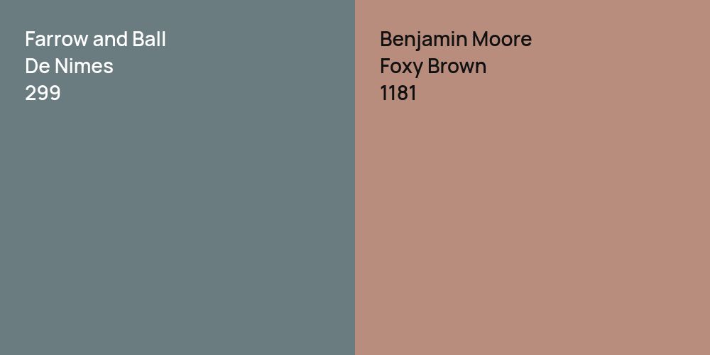 Farrow and Ball De Nimes vs. Benjamin Moore Foxy Brown