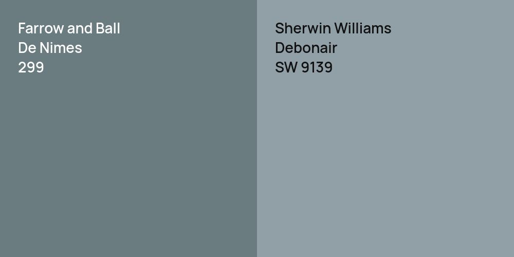 Farrow and Ball De Nimes vs. Sherwin Williams Debonair