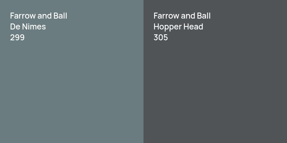 Farrow and Ball De Nimes vs. Farrow and Ball Hopper Head