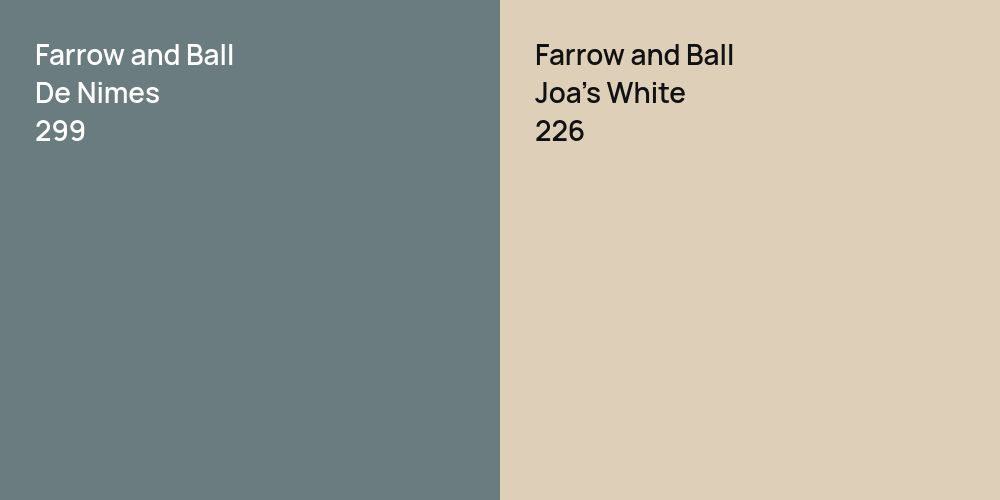 Farrow and Ball De Nimes vs. Farrow and Ball Joa's White