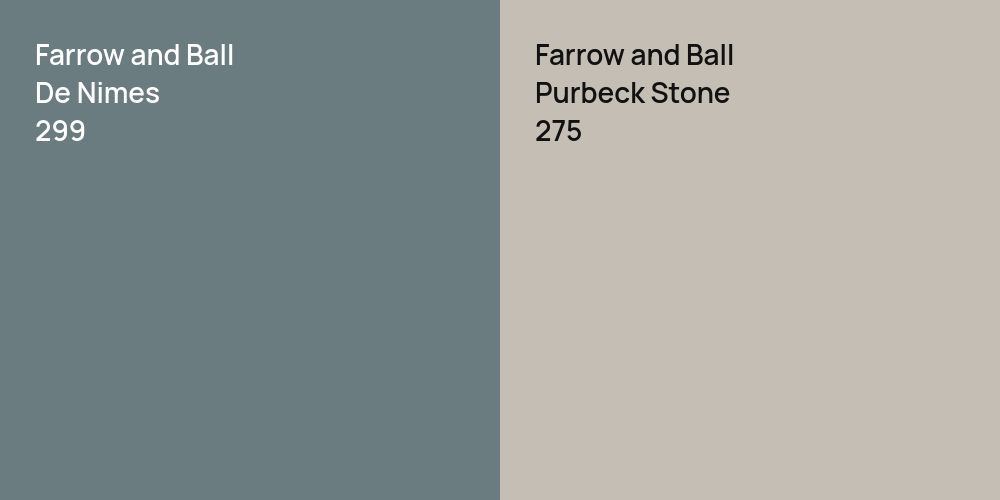 Farrow and Ball De Nimes vs. Farrow and Ball Purbeck Stone