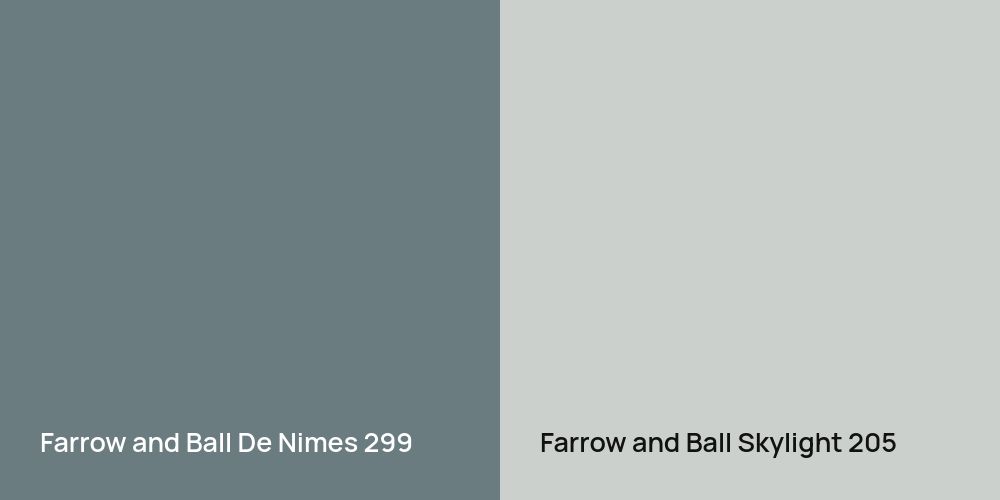 Farrow and Ball De Nimes vs. Farrow and Ball Skylight