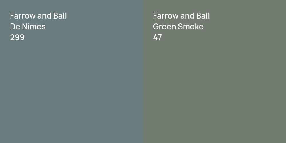 Farrow and Ball De Nimes vs. Farrow and Ball Green Smoke