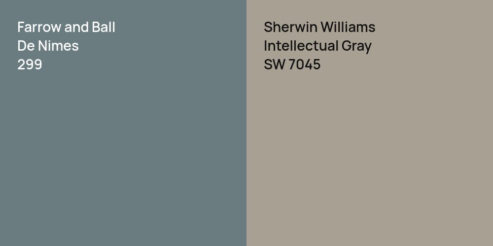 Farrow and Ball De Nimes vs. Sherwin Williams Intellectual Gray