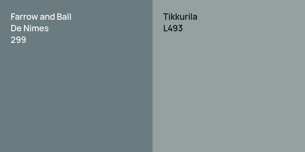 Farrow and Ball De Nimes vs. Tikkurila L493