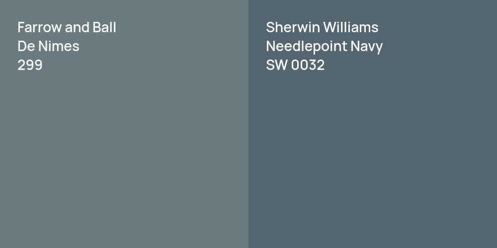 Farrow and Ball De Nimes vs. Sherwin Williams Needlepoint Navy