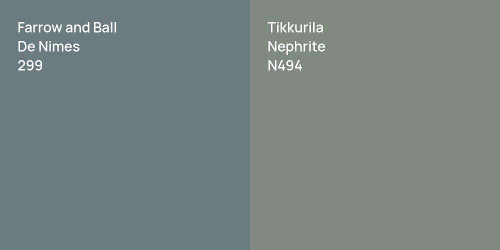 Farrow and Ball De Nimes vs. Tikkurila Nephrite