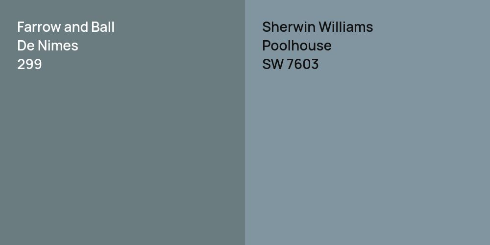 Farrow and Ball De Nimes vs. Sherwin Williams Poolhouse