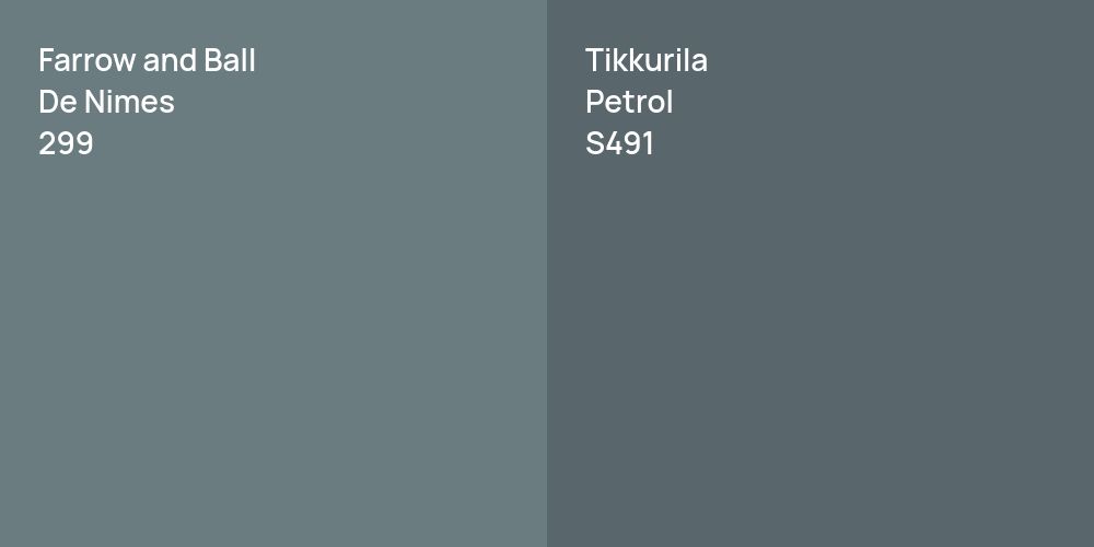 Farrow and Ball De Nimes vs. Tikkurila Petrol