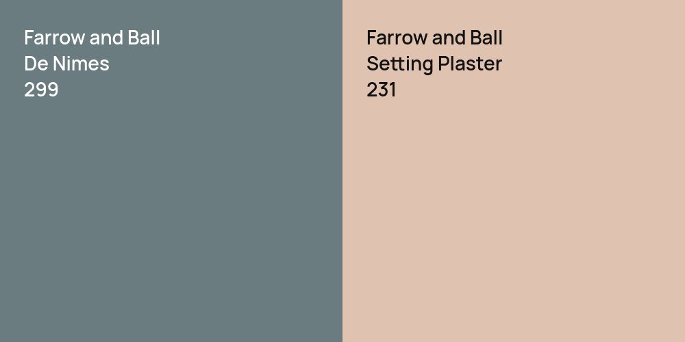 Farrow and Ball De Nimes vs. Farrow and Ball Setting Plaster