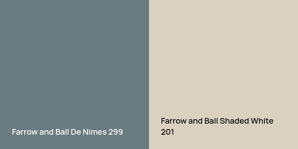 Farrow and Ball De Nimes vs. Farrow and Ball Shaded White