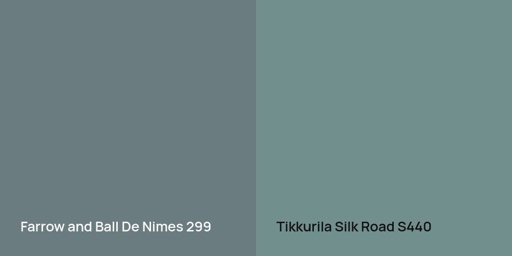 Farrow and Ball De Nimes vs. Tikkurila Silk Road