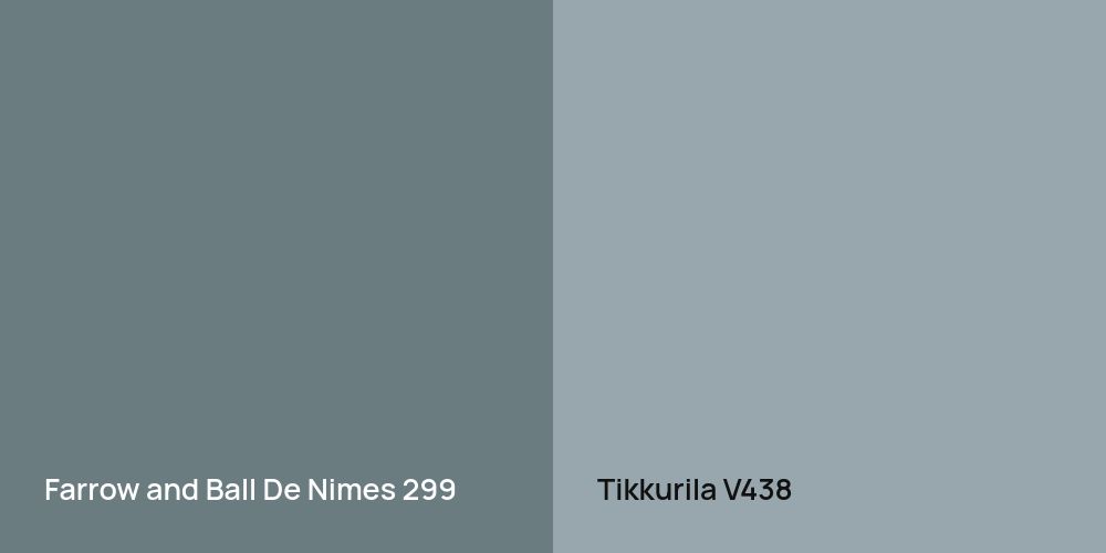 Farrow and Ball De Nimes vs. Tikkurila V438