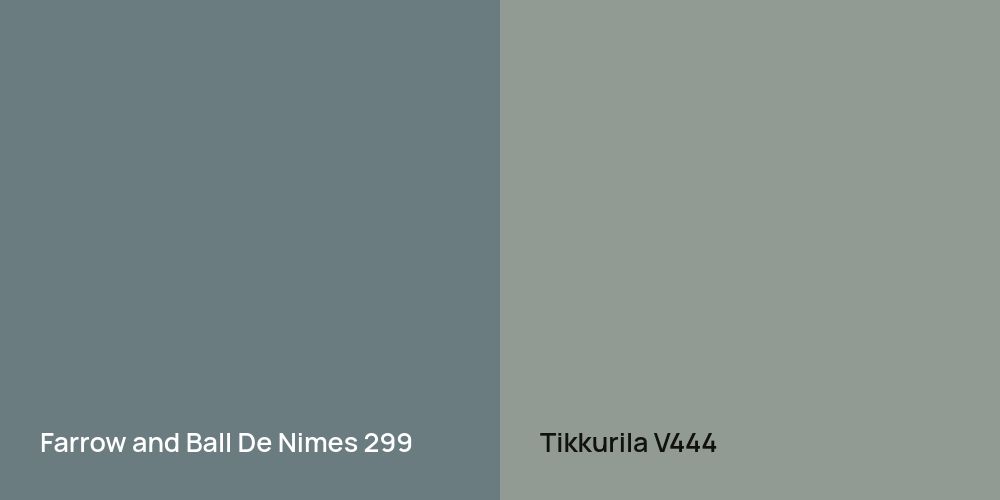 Farrow and Ball De Nimes vs. Tikkurila V444