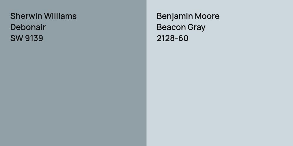 Sherwin Williams Debonair vs. Benjamin Moore Beacon Gray