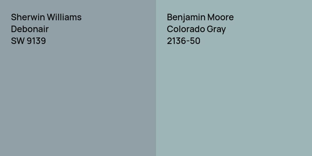 Sherwin Williams Debonair vs. Benjamin Moore Colorado Gray