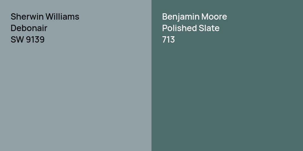 Sherwin Williams Debonair vs. Benjamin Moore Polished Slate