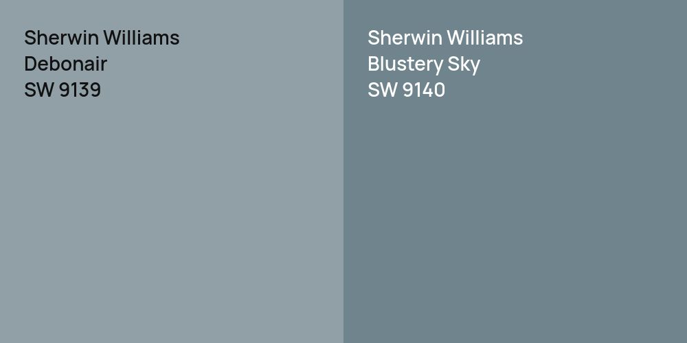 Sherwin Williams Debonair vs. Sherwin Williams Blustery Sky