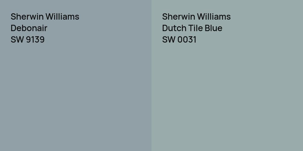 Sherwin Williams Debonair vs. Sherwin Williams Dutch Tile Blue