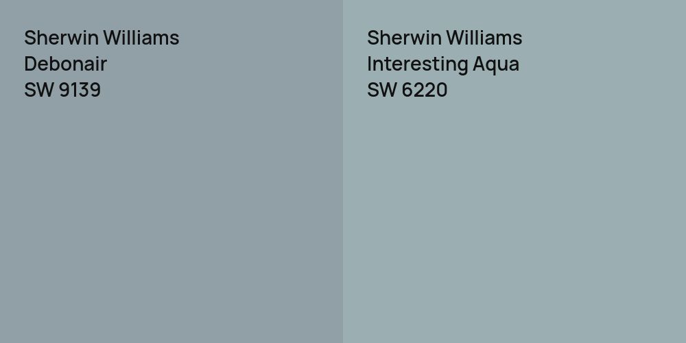 Sherwin Williams Debonair vs. Sherwin Williams Interesting Aqua