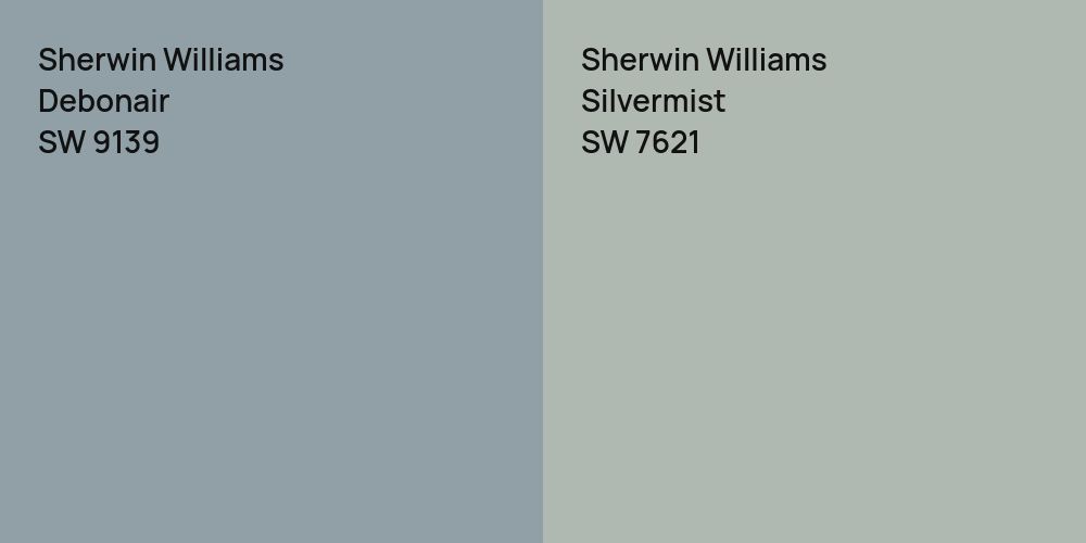 Sherwin Williams Debonair vs. Sherwin Williams Silvermist