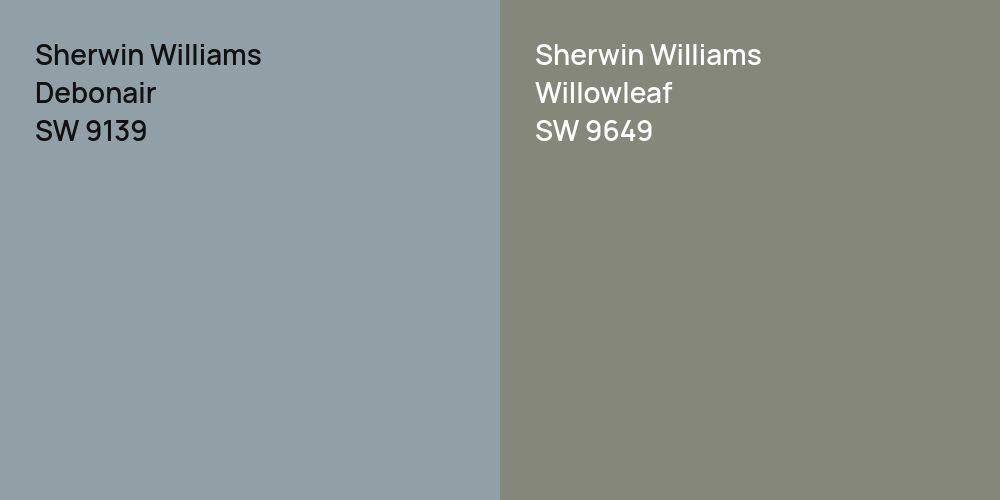 Sherwin Williams Debonair vs. Sherwin Williams Willowleaf