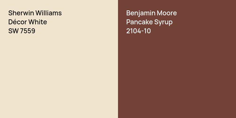 Sherwin Williams Décor White vs. Benjamin Moore Pancake Syrup