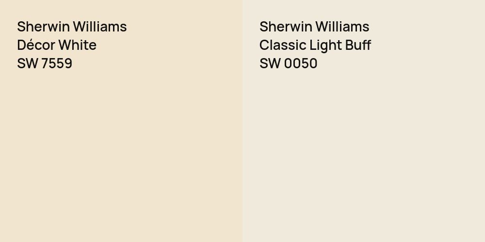 Sherwin Williams Décor White vs. Sherwin Williams Classic Light Buff