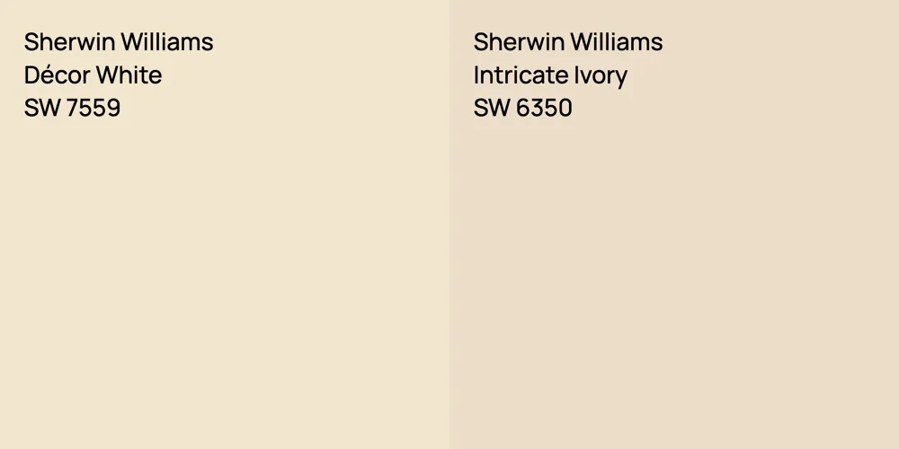 Sherwin Williams Décor White vs. Sherwin Williams Intricate Ivory