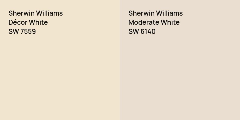 Sherwin Williams Décor White vs. Sherwin Williams Moderate White