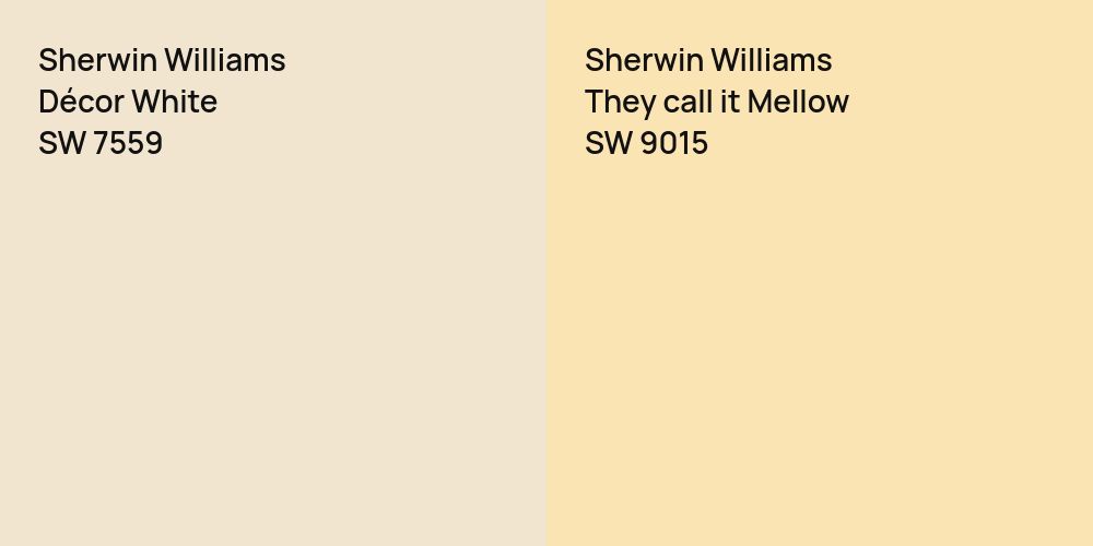 Sherwin Williams Décor White vs. Sherwin Williams They call it Mellow