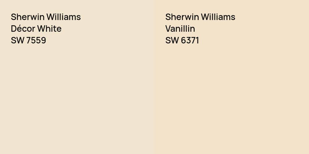 Sherwin Williams Décor White vs. Sherwin Williams Vanillin