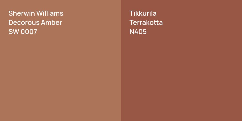 Sherwin Williams Decorous Amber vs. Tikkurila Terrakotta