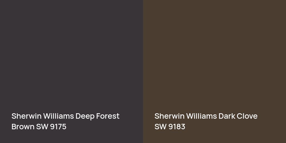 Sherwin Williams Deep Forest Brown vs. Sherwin Williams Dark Clove