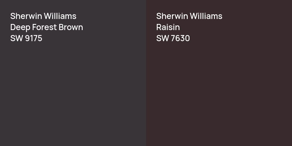 Sherwin Williams Deep Forest Brown vs. Sherwin Williams Raisin