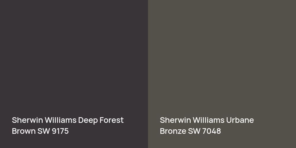 Sherwin Williams Deep Forest Brown vs. Sherwin Williams Urbane Bronze