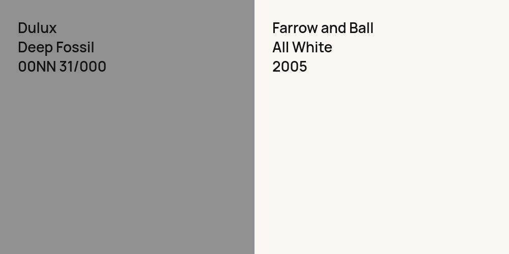 Dulux Deep Fossil vs. Farrow and Ball All White