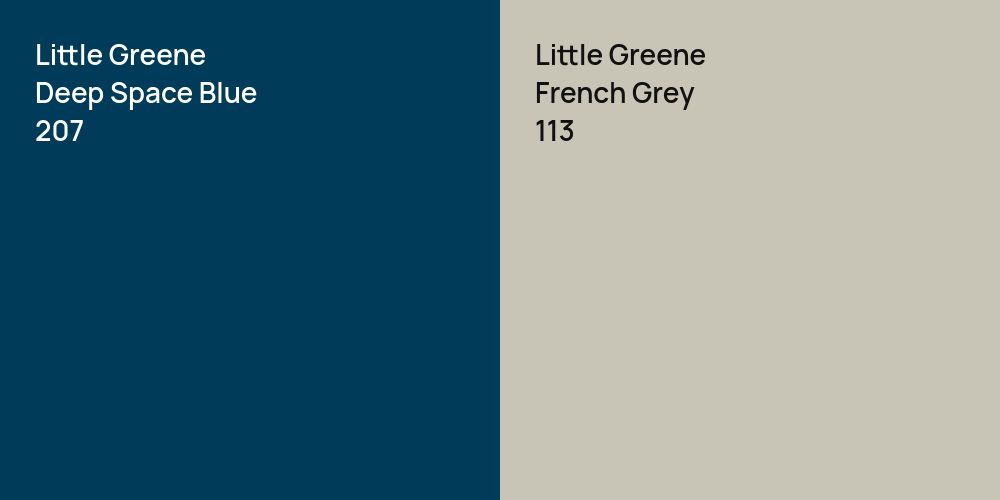 Little Greene Deep Space Blue vs. Little Greene French Grey