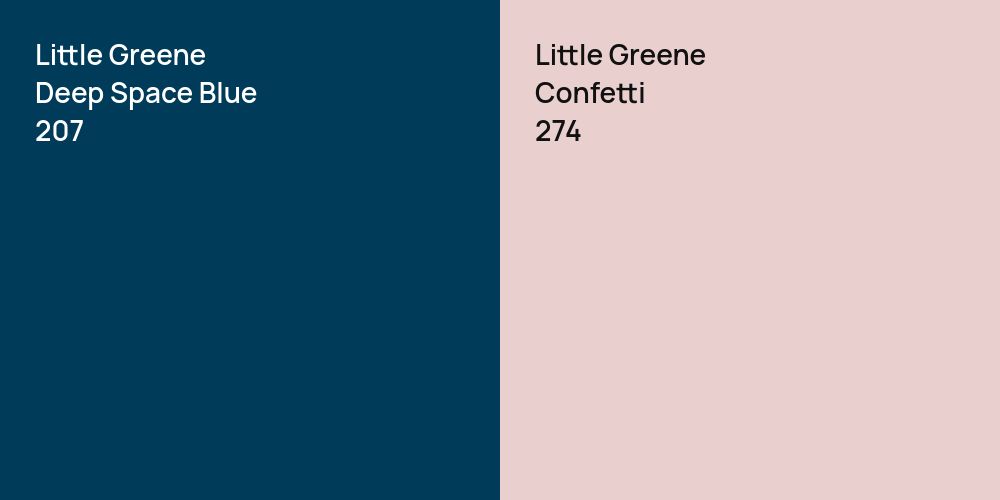 Little Greene Deep Space Blue vs. Little Greene Confetti