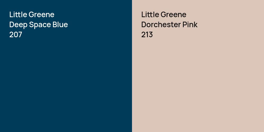 Little Greene Deep Space Blue vs. Little Greene Dorchester Pink